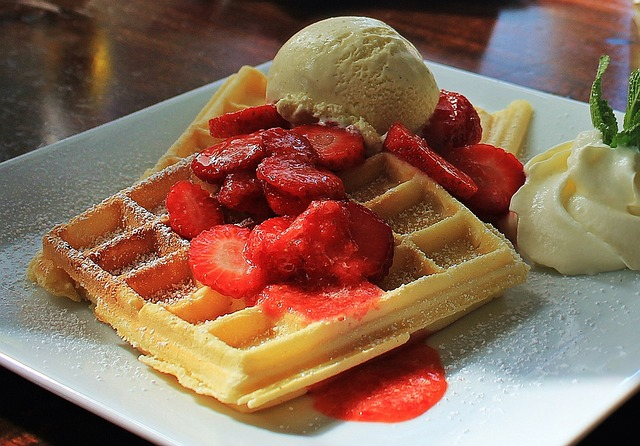 Waffles are delicious breakfast and brunch food 