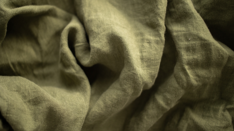A close up view of a green bamboo fabric