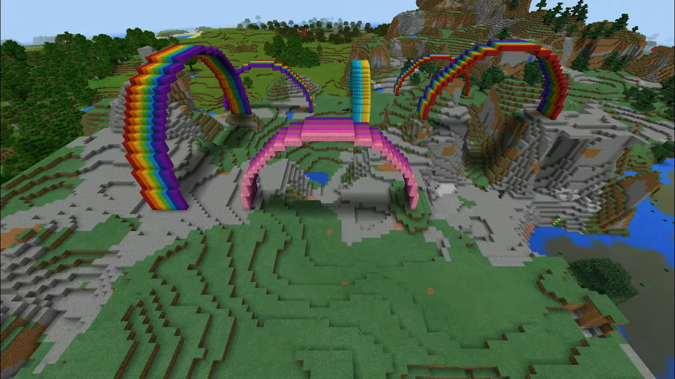 Creations within Minecraft Education.