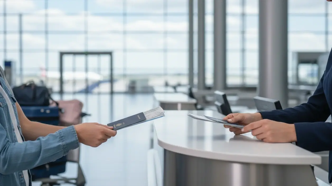 One way family relocation check in questions and dummy flight ticket proof