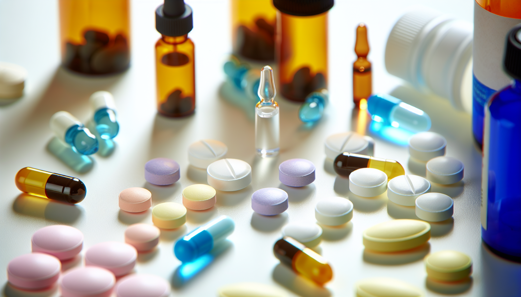 Various types of prescription drugs including opioids and benzodiazepines