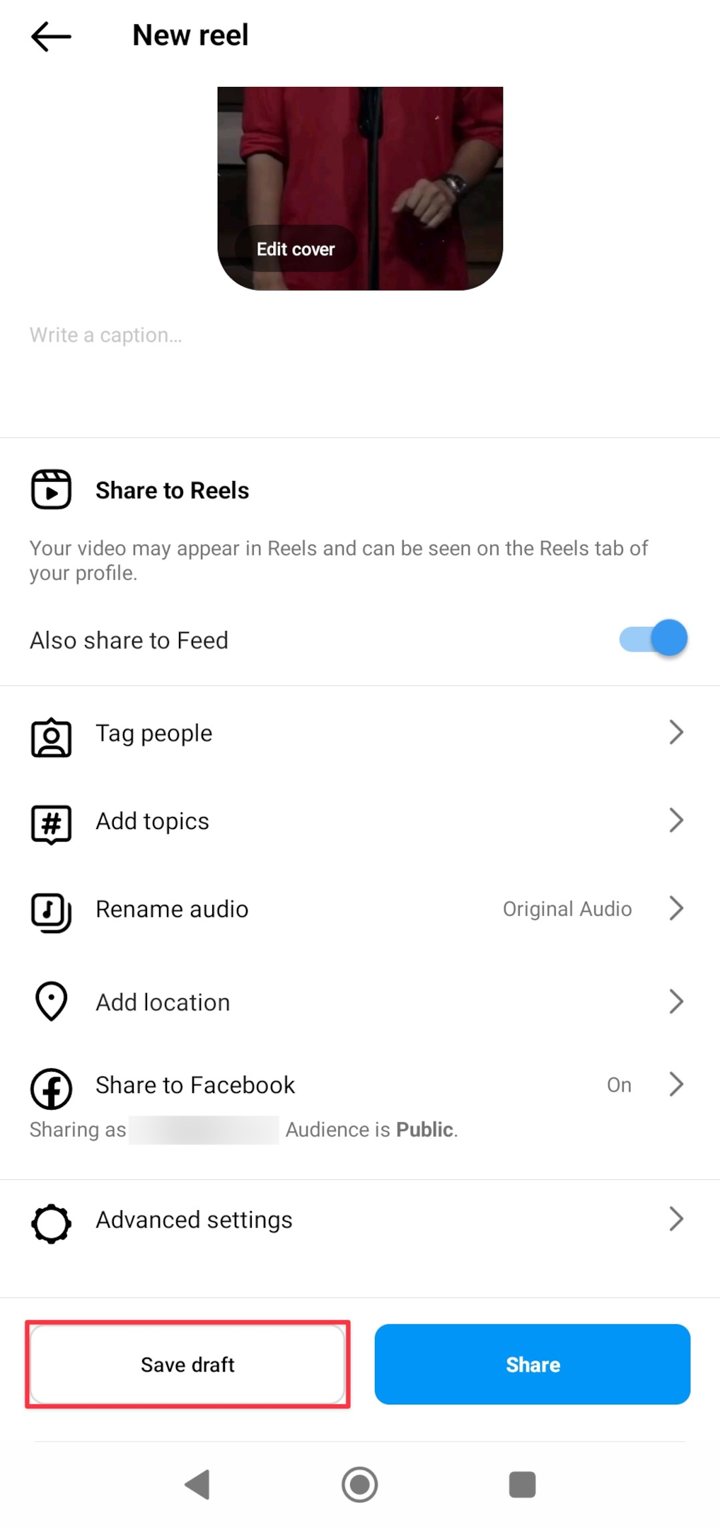 Remote.tools shows how to save reels as drafts on Instagram app for Android