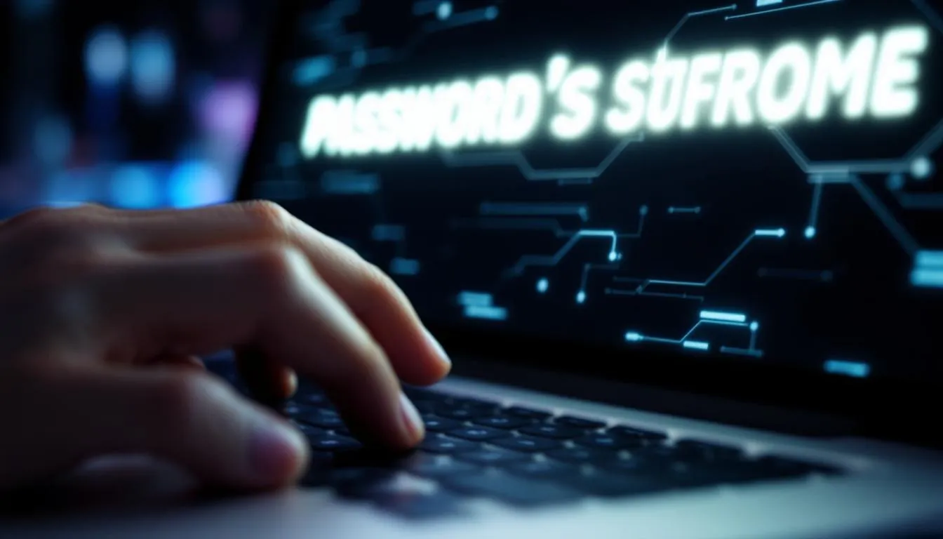 Ein Nutzer erstellt ein starkes Passwort auf seinem Computer.