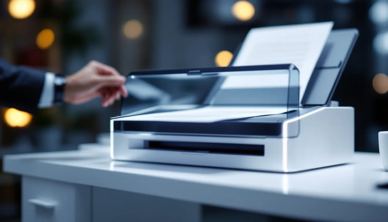 Ein Drucker wird verwendet, um Dokumente zu scannen.