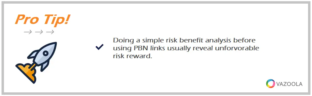 Pro tip with Rocket Icon: Risk - Benefit analysis for PBN are unfavorable