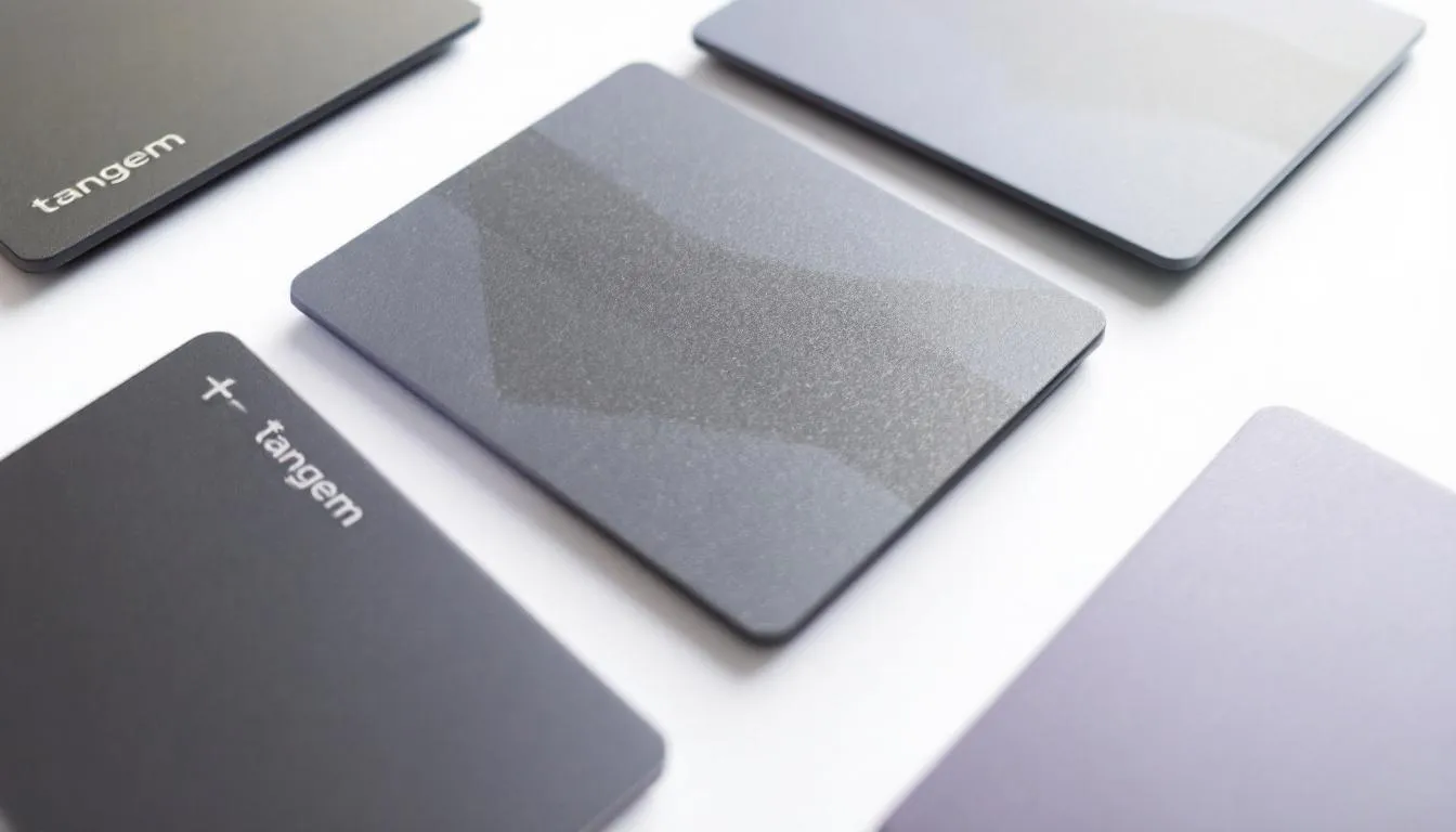 The image features a collection of Tangem wallet cards, showcasing their slim and sleek credit card design, ideal for secure storage of digital assets. These hardware wallets offer a user-friendly interface for managing multiple cryptocurrencies while ensuring maximum security for private keys.