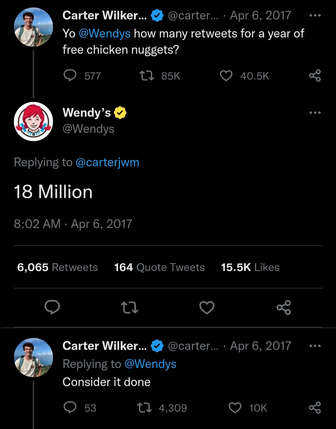 Wendy's Chicken Nugget Retweet Challenge