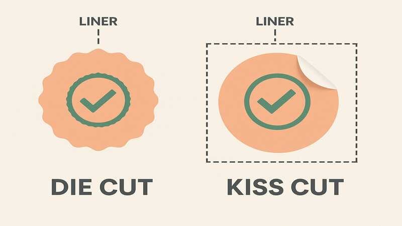 Die-cut stickers come without a liner, while kiss-cut stickers retain a liner until peeled off.