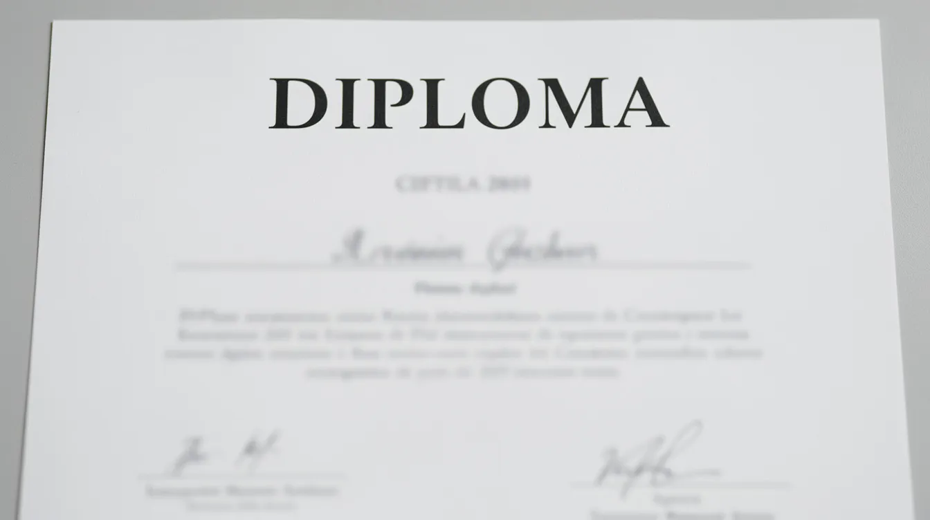 The image features a blurred background with the word "DIPLOMA" prominently displayed at the top, suggesting a focus on custom diplomas or fake diplomas for personal use. The design conveys a professional appearance, ideal for educational institutions or commemorative purposes.