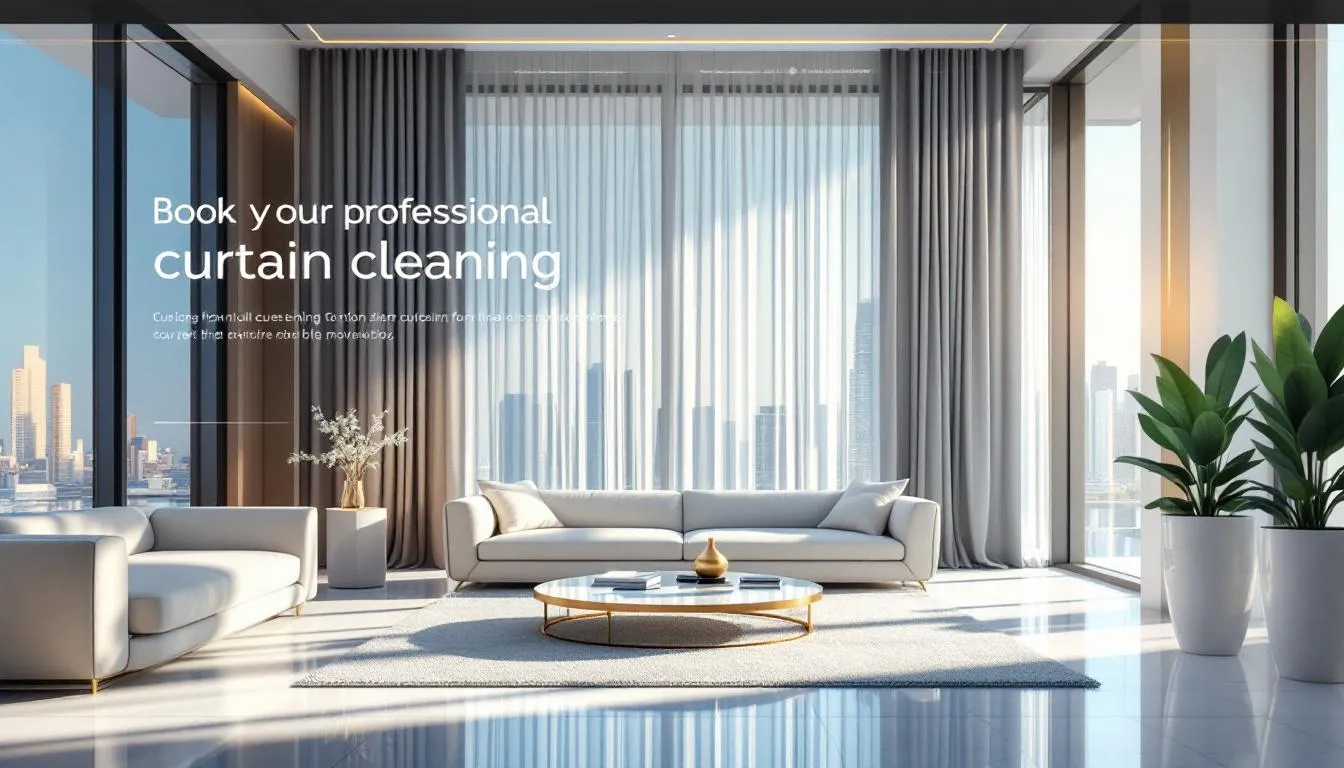 Booking professional curtain cleaning services online, showcasing a user-friendly interface.