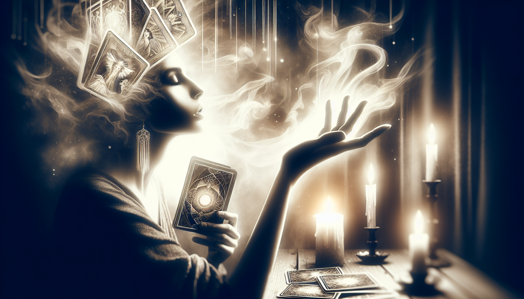 Artistic representation of intuition and guidance in tarot readings