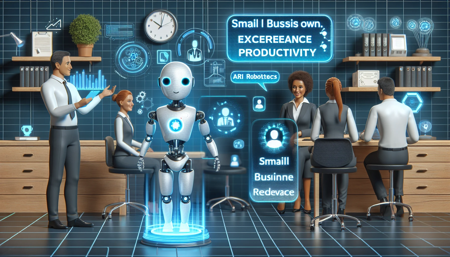 Illustration of AI improving human resources processes in small businesses