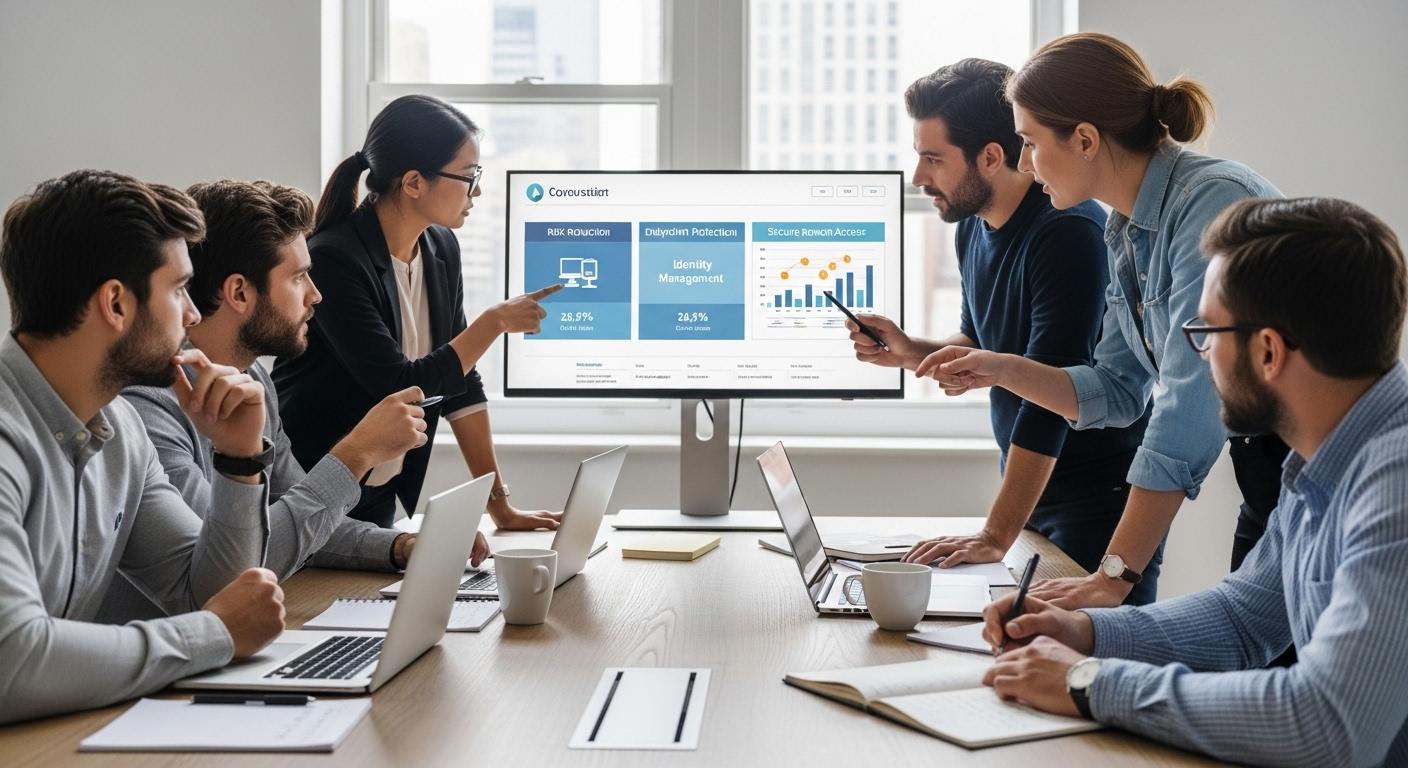 IT security team evaluating desktop virtualization platforms based on risk reduction, endpoint protection, identity management, and secure remote access
