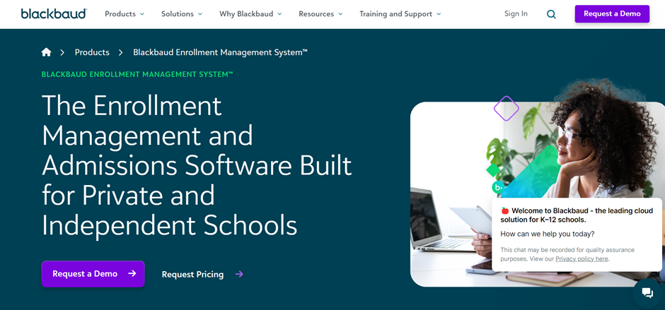 Blackbaud - best enrollment management software for higher education