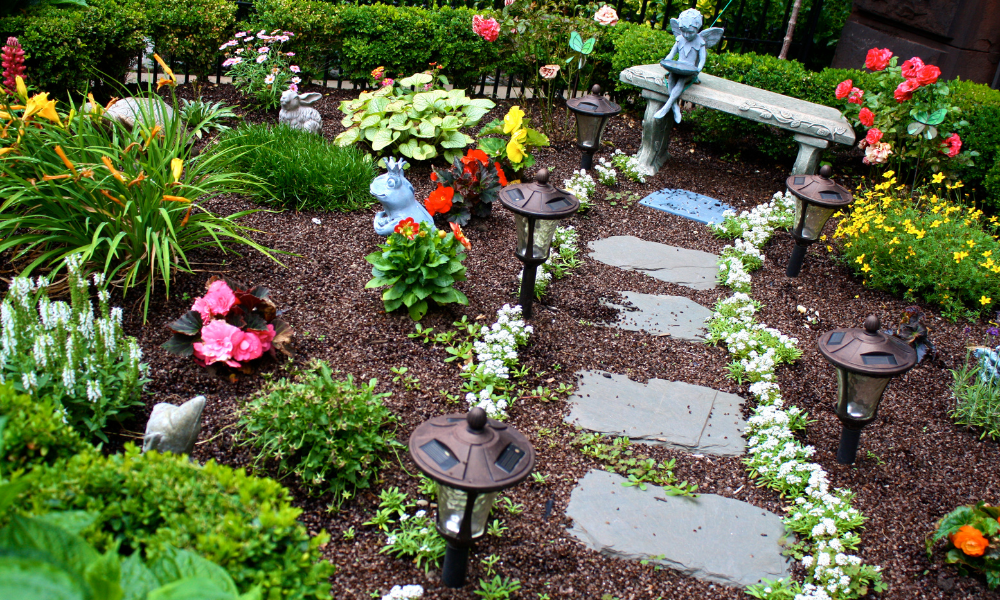 Beautiful gardening seating area