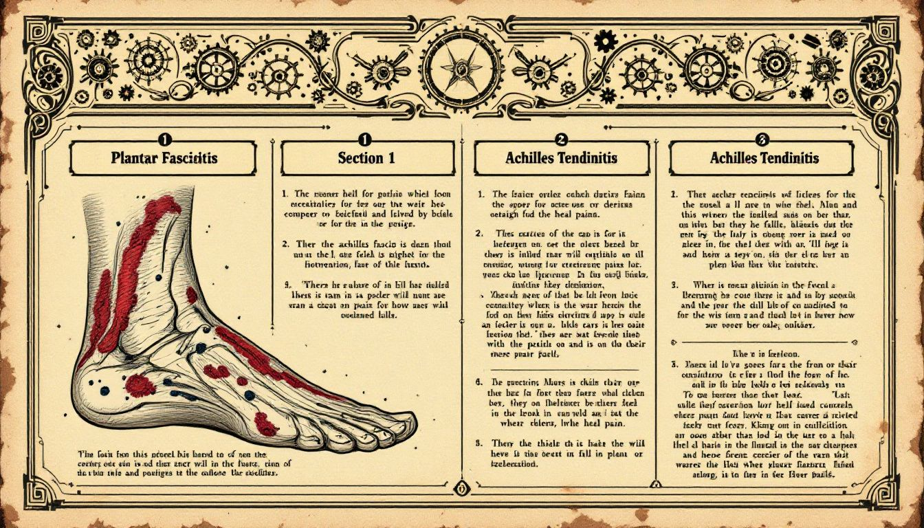 A heel pain diagnosis chart illustrating common conditions.