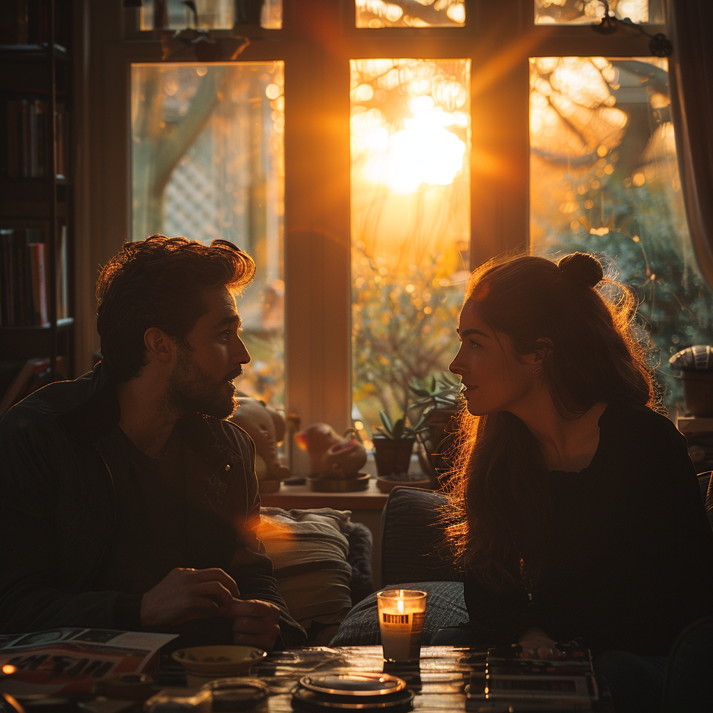 an image of a couple engaged in mindful conversation