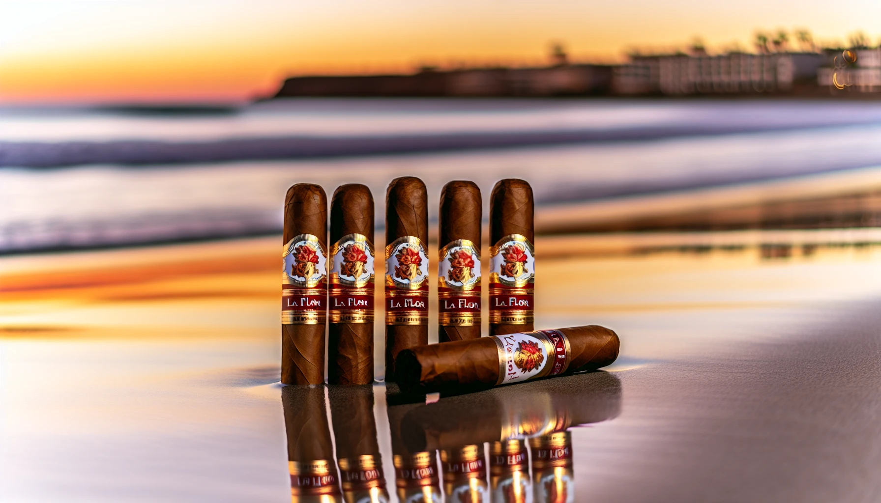 Coronado beach with La Flor Dominicana cigars