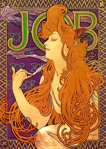 “Job" Art Nouveau poster by Alphonse Mucha via alphonsemucha.org
