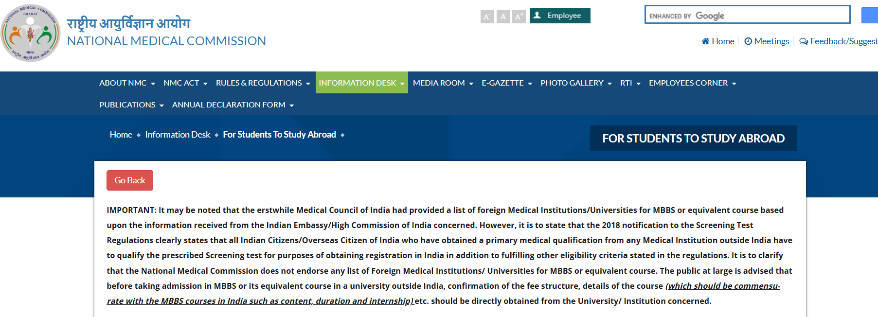 NMC has provided the key pointers for students to study abroad