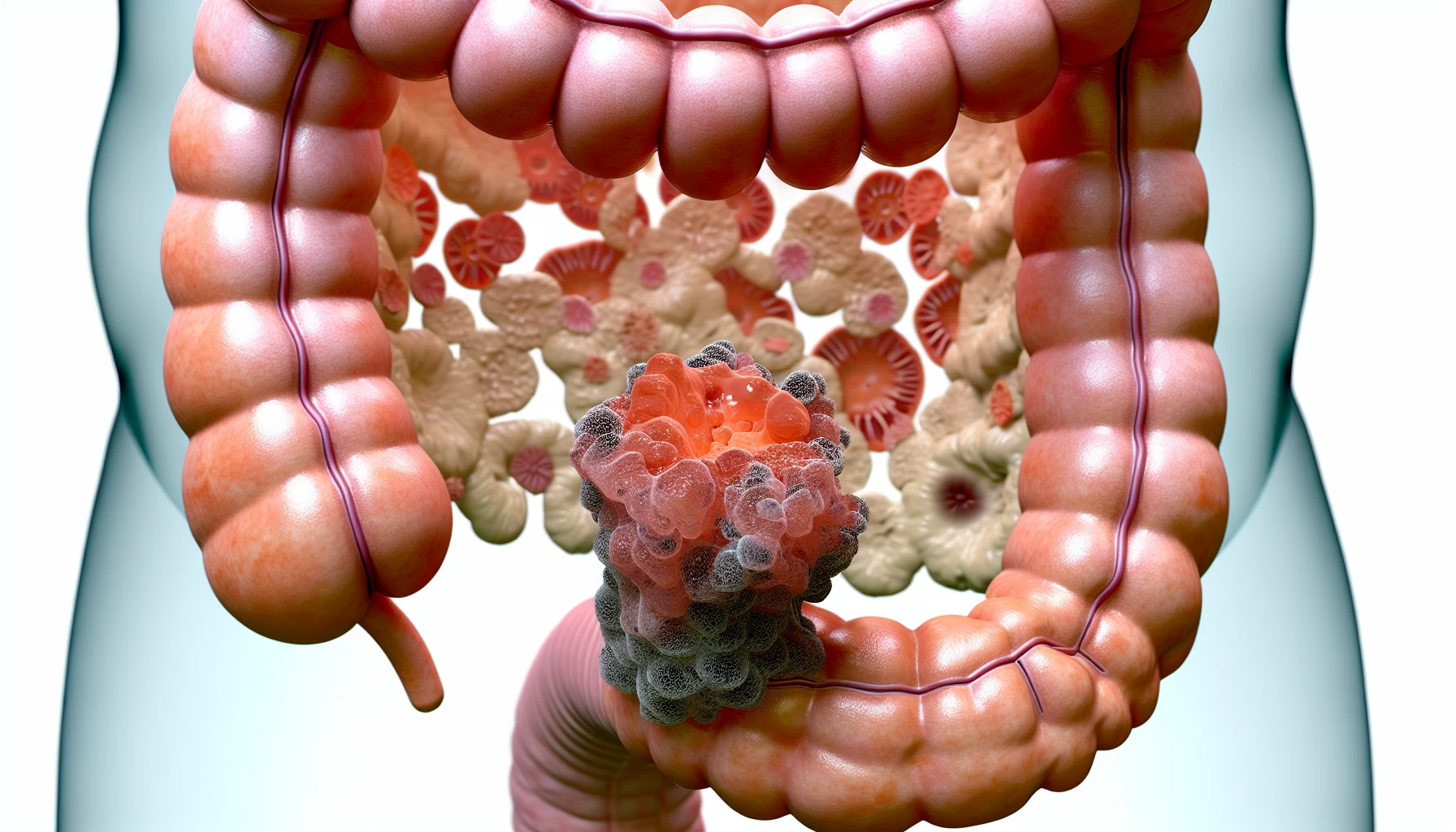 Photo of a colon with a tumor