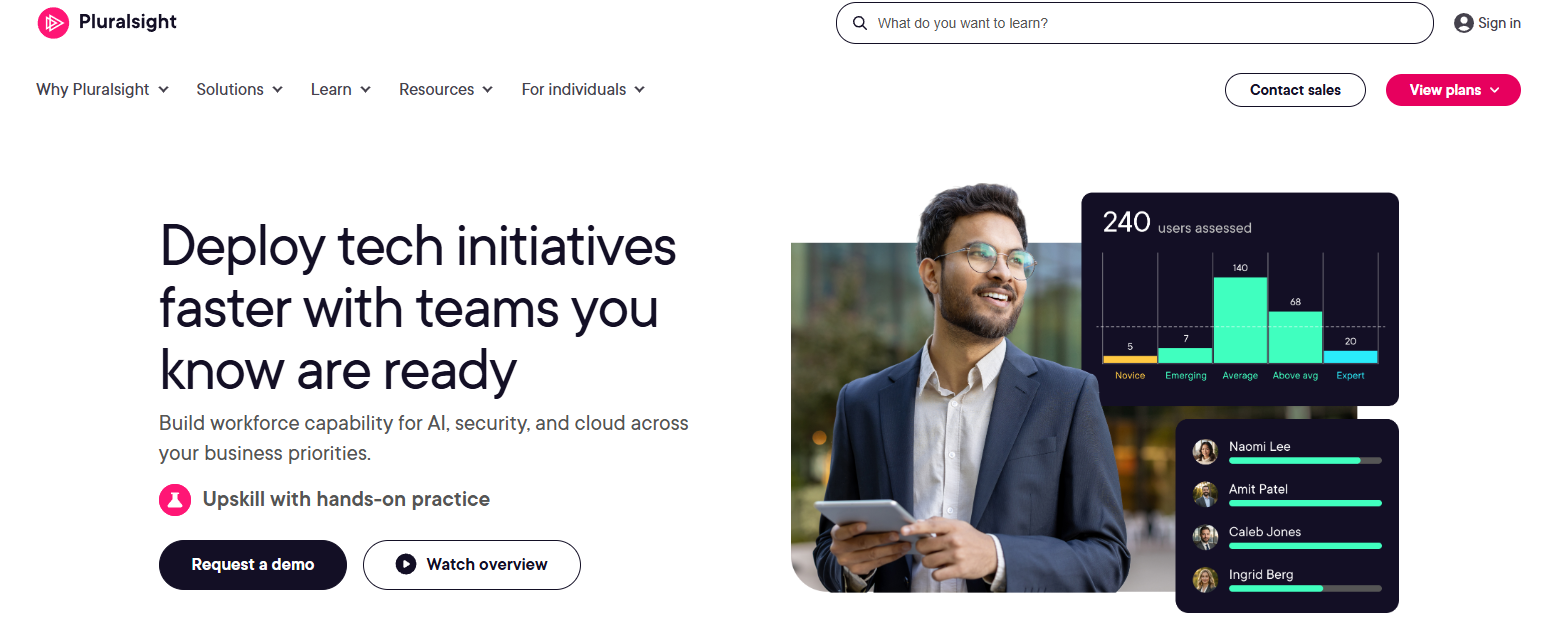 Online technology learning platform with skill assessments and hands-on training, featured among ReadyTech alternatives.