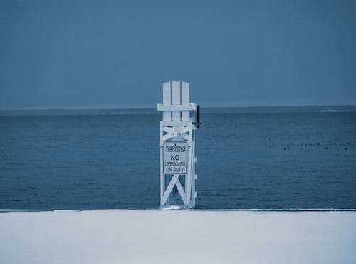 Quiet beach during January in New England