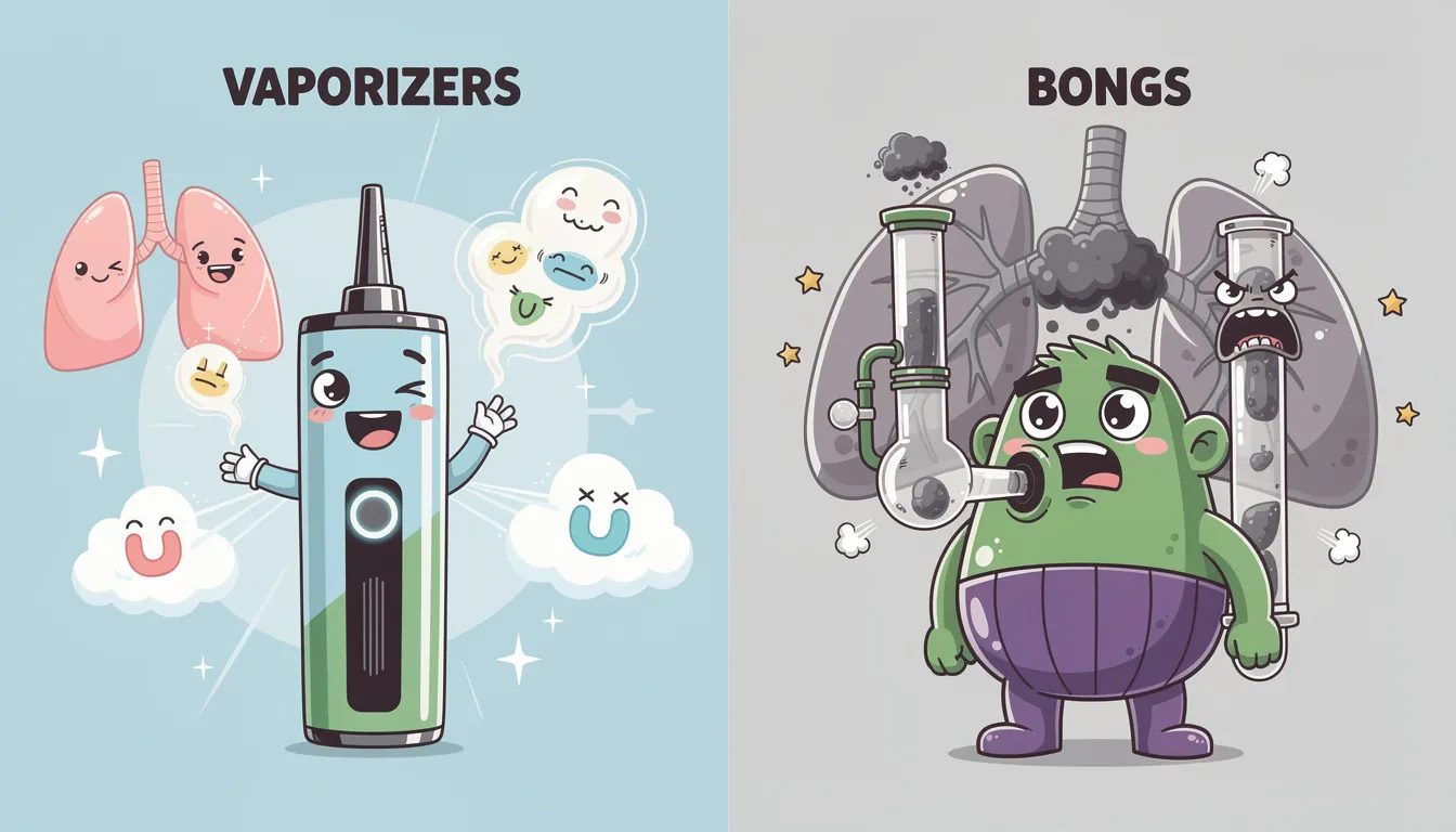 Gesundheitsaspekte von Vaporizer und Bongs im Vergleich.