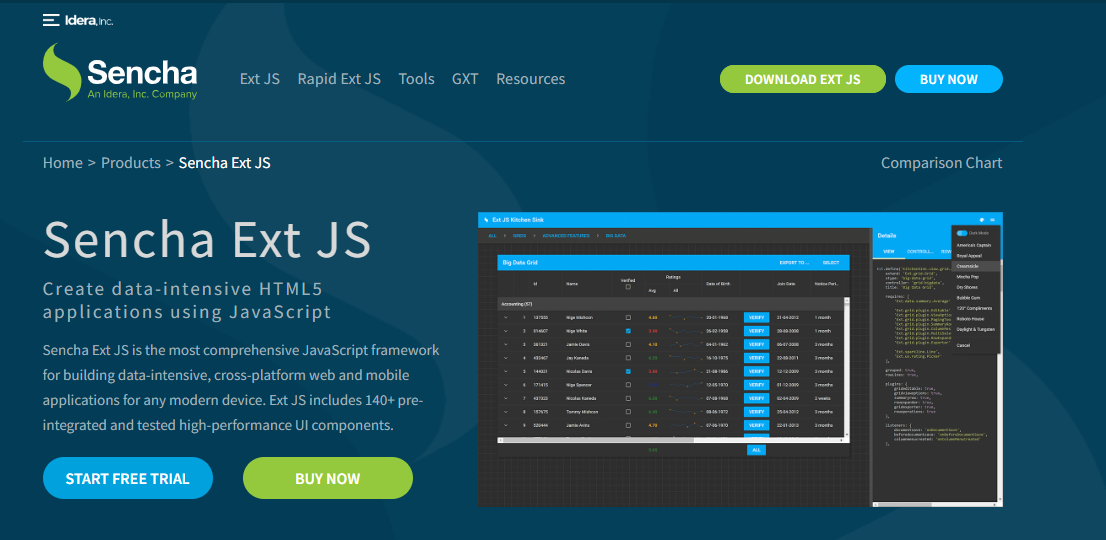 ext js enterprise applications development