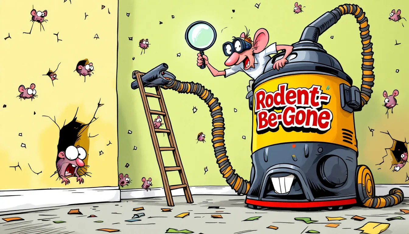 A person inspecting a home for entry points to prevent rodent infestations.