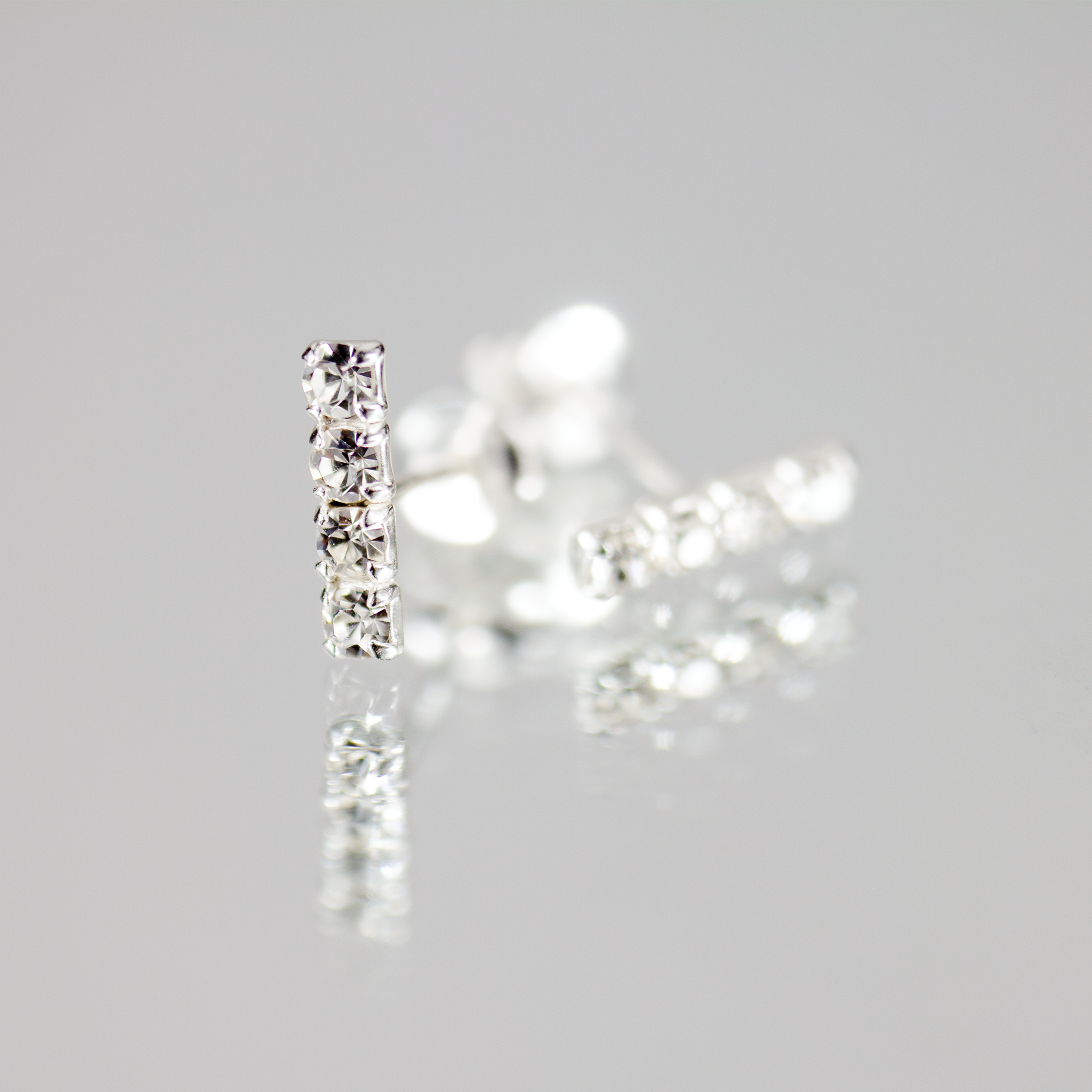 Crystal and Silver Earring