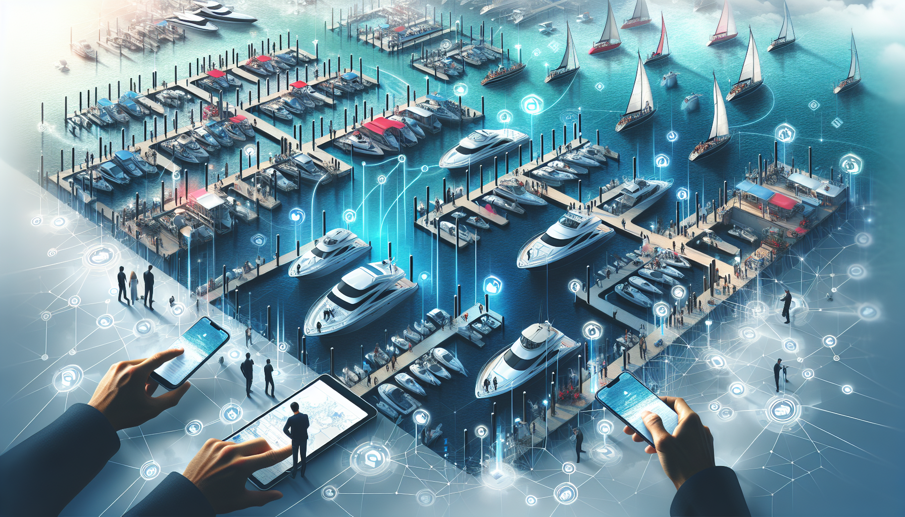 Illustration of technology in marina management