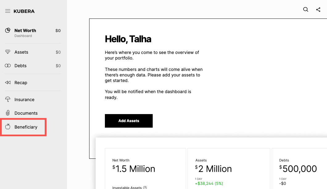 Step 4: Add beneficiary
