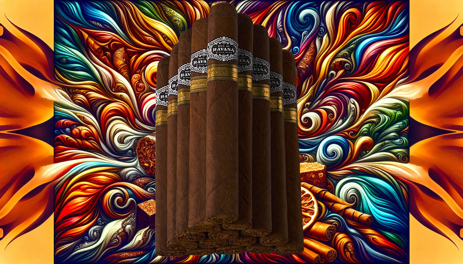 A detailed illustration of the flavor profile of Warped Bits of Havana Seleccion de Capital cigars.