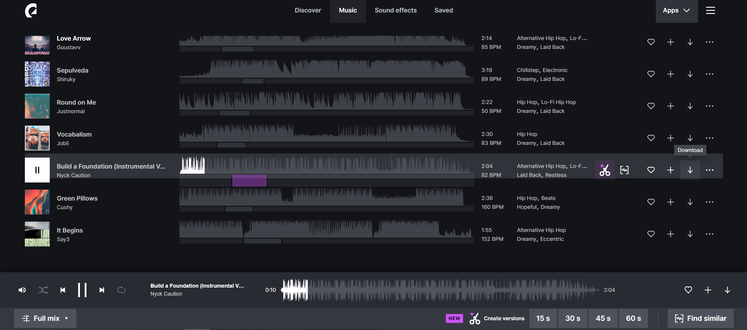 Getting Audio Files from Epidemic