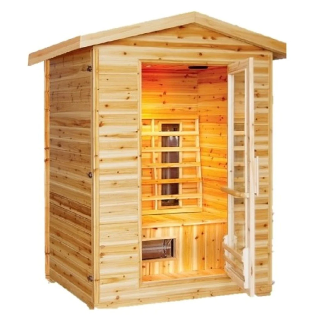 An image of the Sunray Burlington Outdoor Infrared Sauna with free sauna shipping from Airpuria.