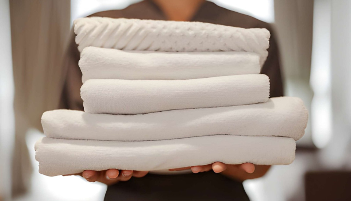 Different types of microfiber towels being used in hospitality sector