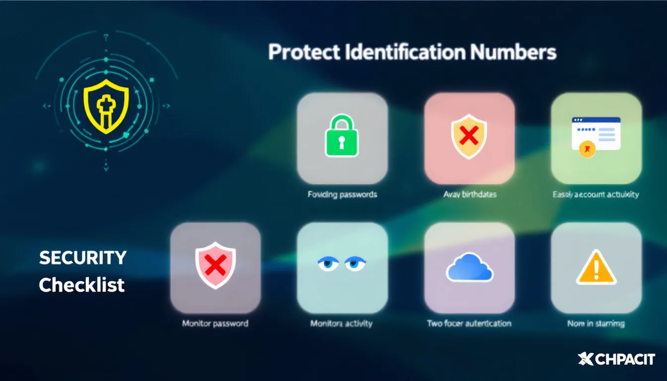 Best practices for protecting identification numbers with a blurred security checklist.