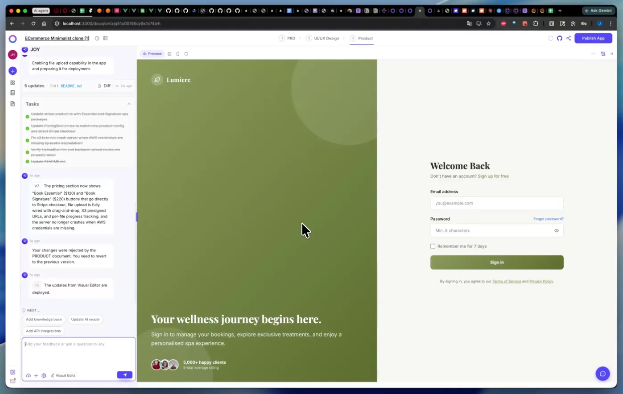Image showing a user's open app project