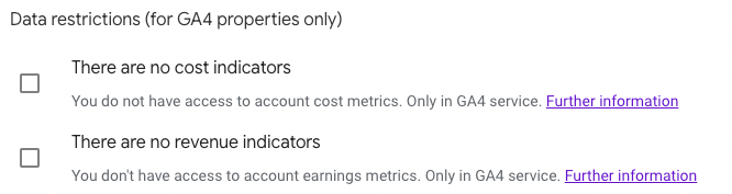 Data restrictions you can set.