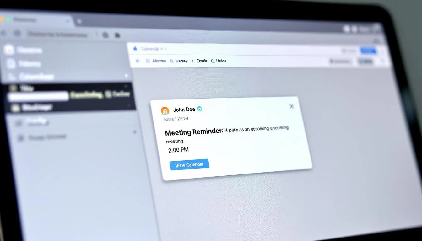 In this image, a digital greeting card is being sent via email, showcasing a colorful design that celebrates a birthday or work anniversary. The scene captures the convenience of sending personalized ecards to friends, coworkers, or family, highlighting the joy of recognizing special occasions in a virtual format.