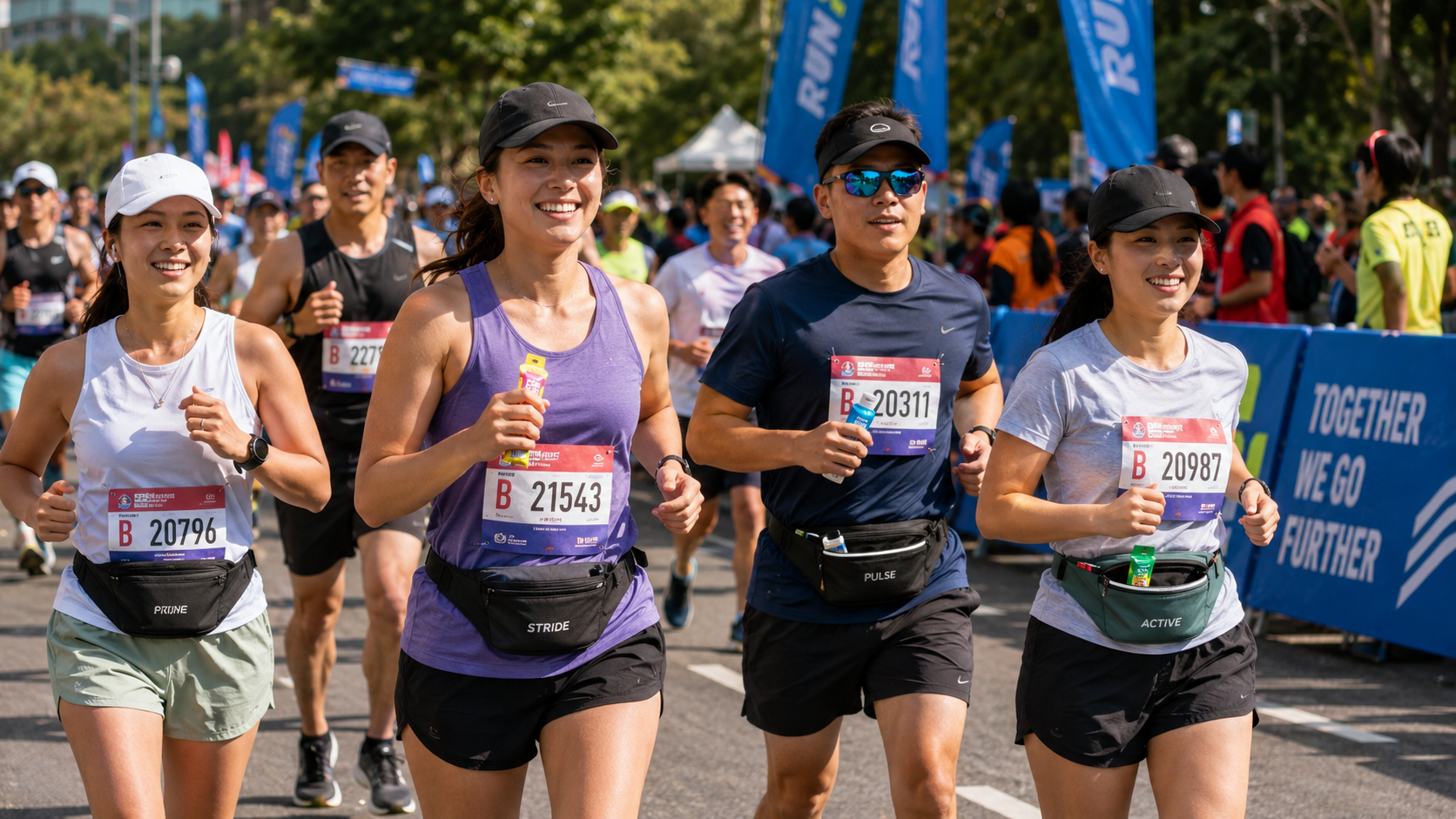 Custom waist bags for marathons, running events, festivals, tourism campaigns, and active promotions