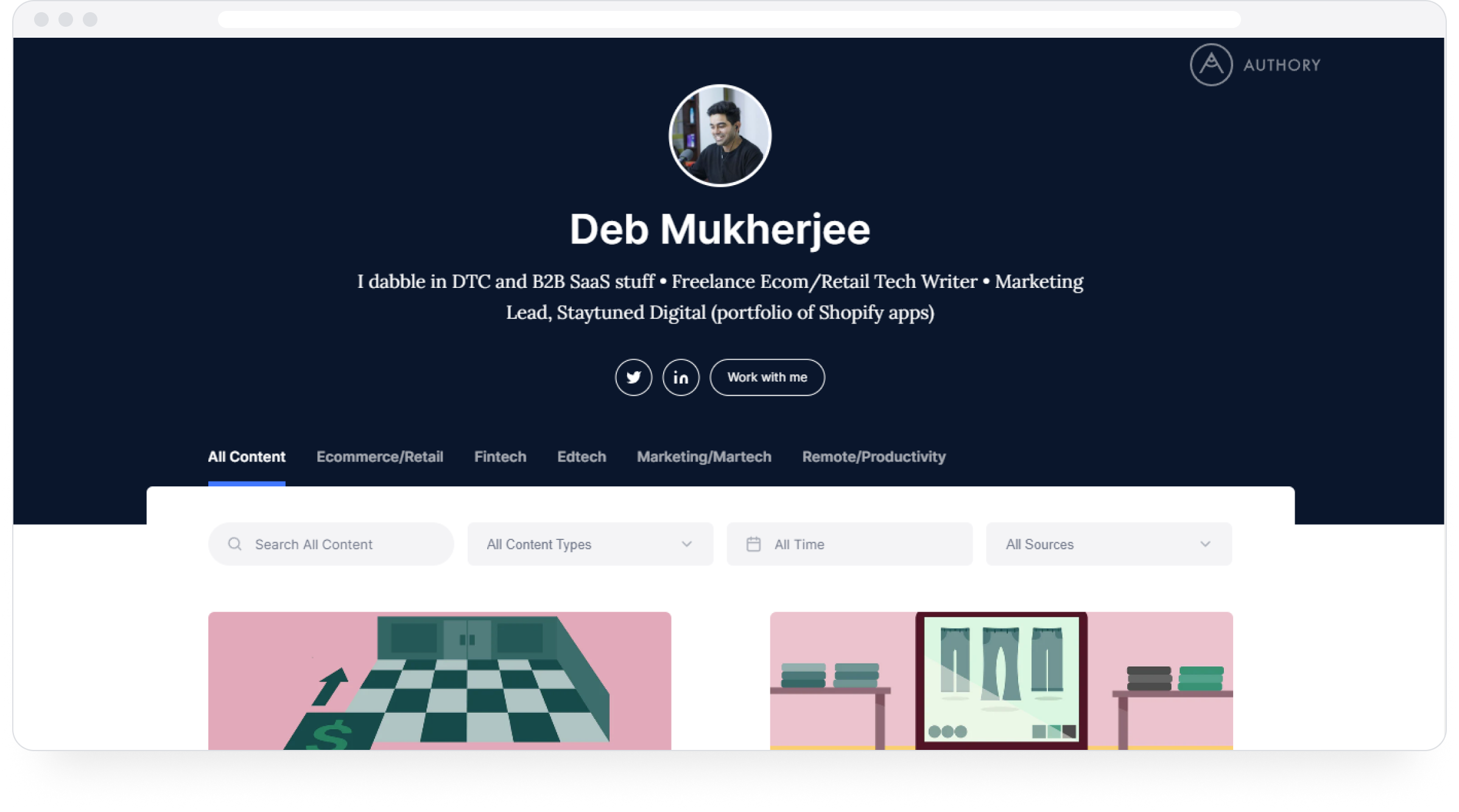 Deb Mukherjee's digital marketing portfolio on Authory