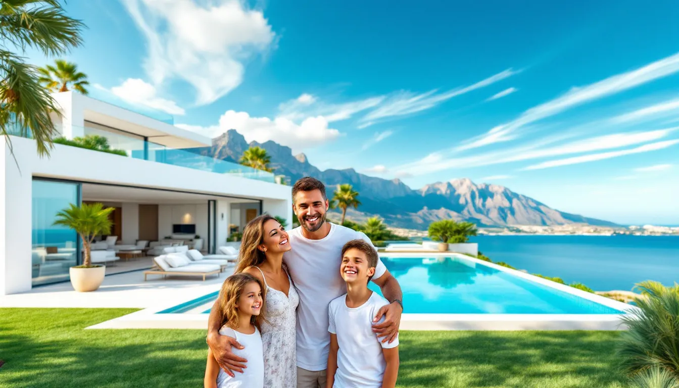 A family enjoying their new home in Cyprus, representing residency and citizenship through property investment.