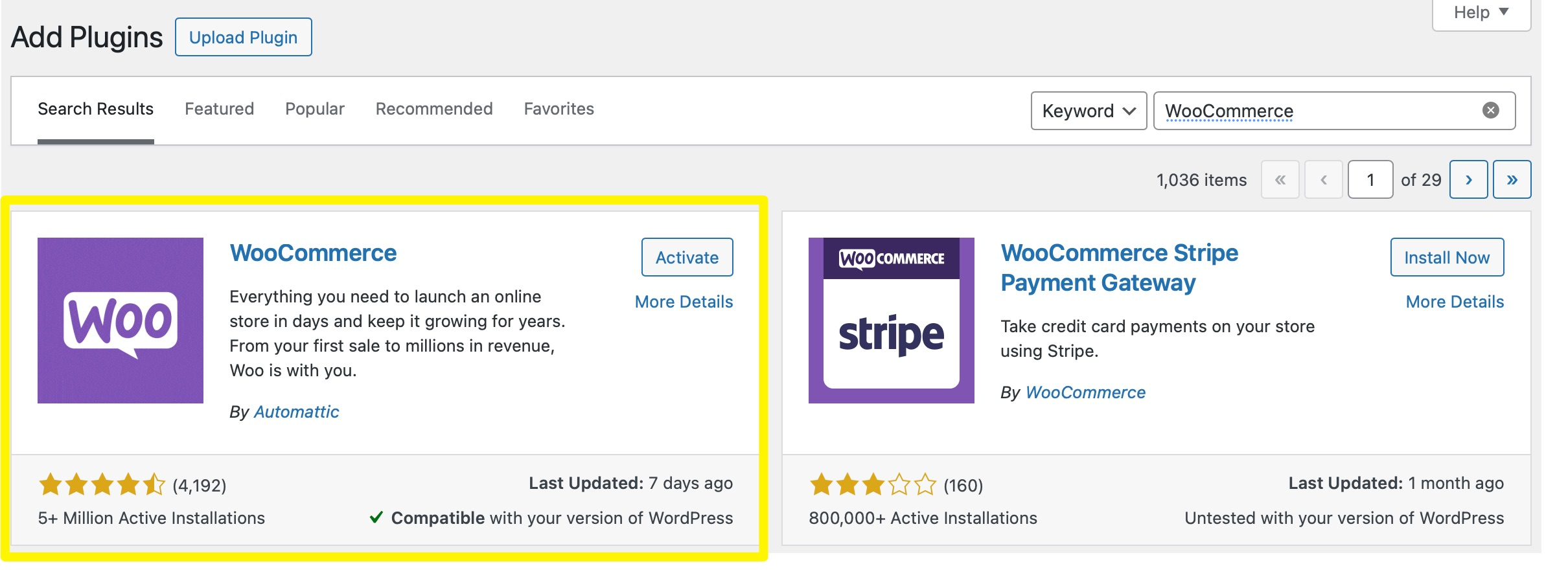 Install WooCommerce in WordPress.