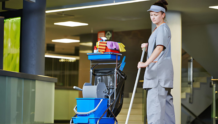 Use of microfiber by housekeepin in a corporate