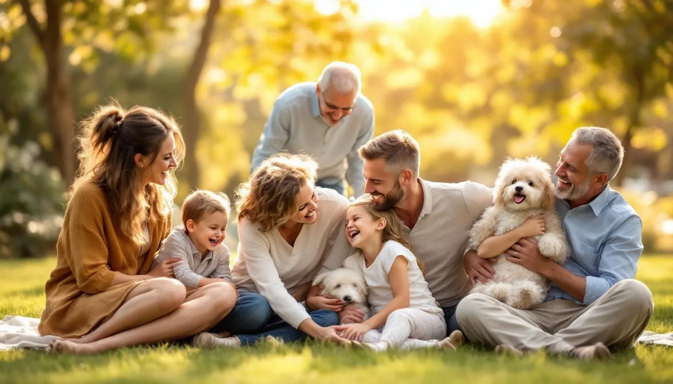 Happy clients sharing their testimonials after a family photo session.