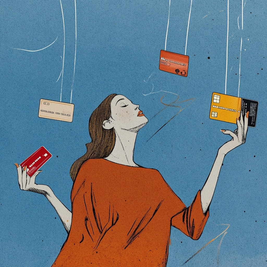 An image debunking common credit card myths, featuring illustrations of myths versus facts.