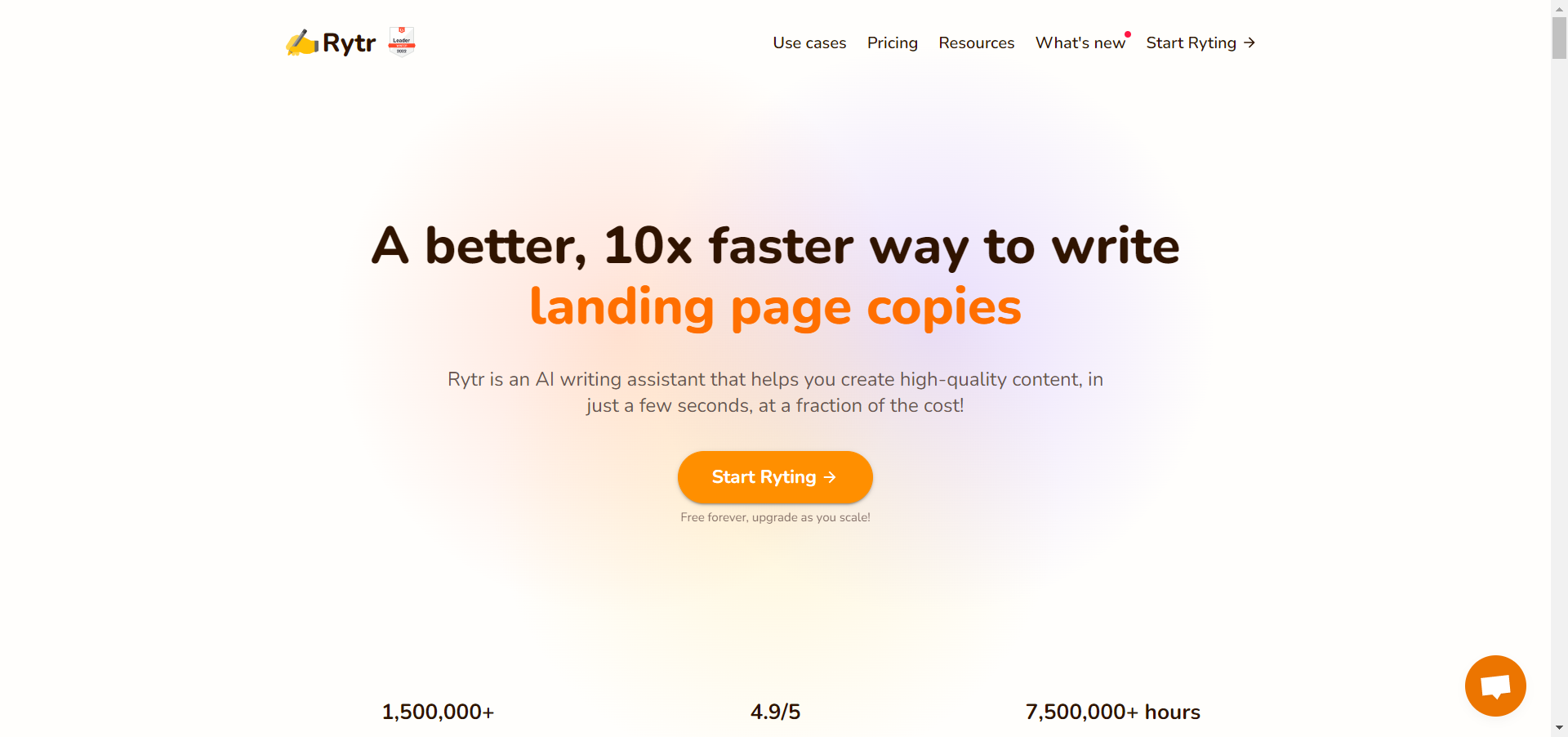 Rytr main page