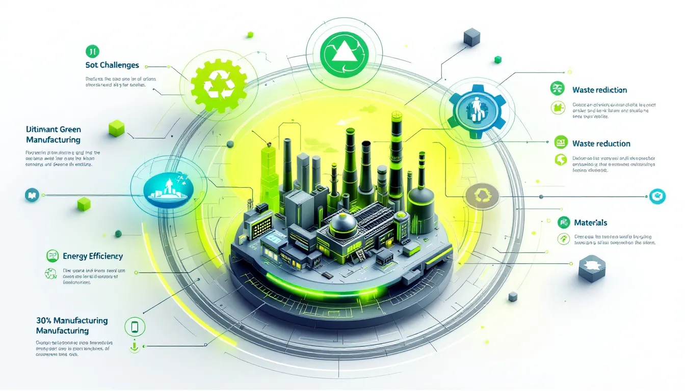 A visual representation of the challenges in implementing green manufacturing.